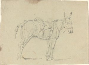Åsnan som sträcker ett bakben av John Flaxman