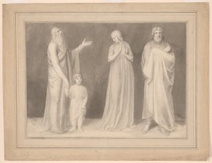 Hannah presenterar Samuel för Eli av John Flaxman