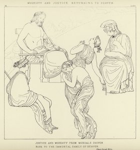 Modesty och rättvisa återvänder till himlen av John Flaxman