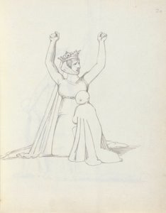 Mrs Siddons som Constance, 1783 (penna, bläck och tvätt på papper) av John Flaxman