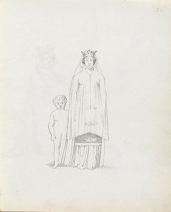 Mrs Siddons som Constance med barn, 1783 (penna, bläck och tvätt på papper) av John Flaxman