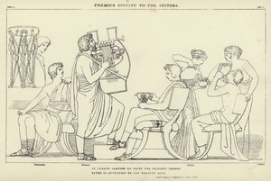 Phemius sjunger till friarna av John Flaxman
