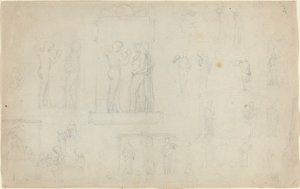 Skissark [recto and verso] av John Flaxman