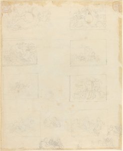 Studieblad [recto and verso] av John Flaxman