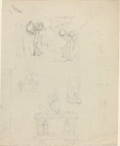 Studieblad [recto and verso] av John Flaxman