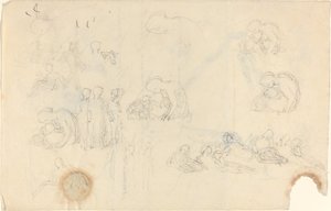 Studieblad [recto and verso] av John Flaxman