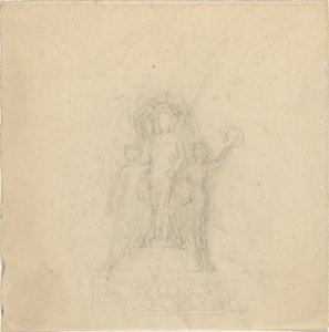 Studier till ett monument med krönandet av en figur [recto and verso] av John Flaxman