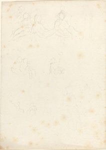 Studier av sittande och liggande figurer av John Flaxman