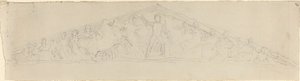 Studie för rekonstruktion av West Pediment of the Parthenon av John Flaxman