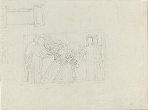Studie för ett monument till en präst [recto and verso] av John Flaxman