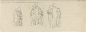 Tre grupper av figurer (föräldrar och barn?) av John Flaxman