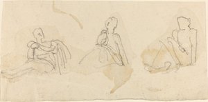 Tre sittande figurer av John Flaxman