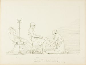 Ulysses, Penelope och Euryclea av John Flaxman