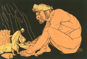 Ulysses ger vin till Polyphemus