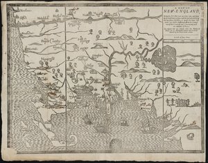 Kartan över New England Från: William Hubbards The Present State of New-England, 1677