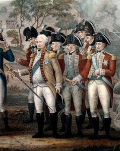 Brittiska officerare Tarleton, Cornwallis, Abercrombie, O