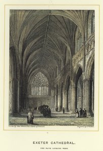 Exeter Cathedral, långhuset som ser västerut