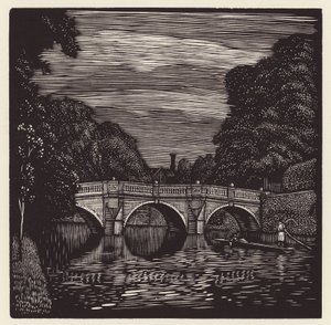Cambridge: Clare Bridge (träsnitt) av John Frederick Greenwood