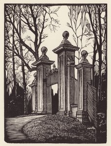 Cambridge: Clare Gates (träsnitt)
