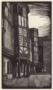 Cambridge: Queens" (träsnitt)