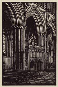 Katedralen i Ely: In the Presbytery (träsnitt) av John Frederick Greenwood