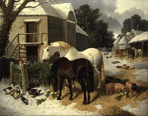 Gårdsgården på vintern av John Frederick Herring Jnr