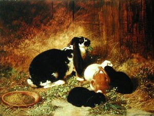 En lycklig familj (olja på duk) av John Frederick Herring Senior