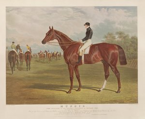 "Mundig", vinnaren av Derby Stakes i Epsom, 1835, graverad av Charles Hunt (1803-77), utgiven av S. und J. Fuller, 1835 (akvatint).