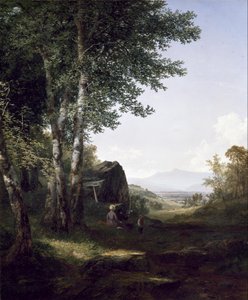 Avlägsen vy över Mansfield Mountain, Vermont av John Frederick Kensett