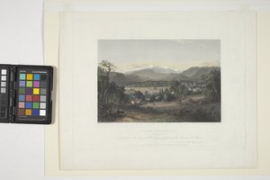 Mount Washington från The Valley of Conway (handfärgad gravyr) av John Frederick Kensett