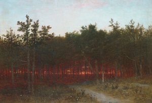 Skymning i cedrarna vid Darien, Connecticut av John Frederick Kensett