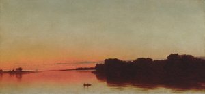 Skymning över sundet, Darien, Connecticut av John Frederick Kensett
