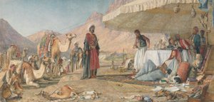 Ett franskt läger i öknen vid Mount Sinai. 1842 - S:ta Katarinaklostret i fjärran av John Frederick Lewis