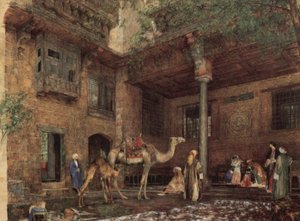 Innergården till målarens hus, Kairo av John Frederick Lewis