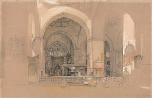 Interiör av den stora moskén, (Ulucami) Bursa, Turkiet av John Frederick Lewis