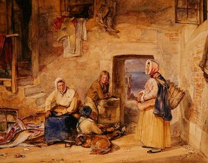 Newhaven Fisherwomen, Edinburgh, ca 1831-32 (akvarell på papper) av John Frederick Lewis