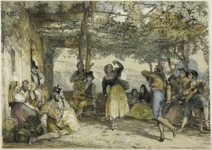 Spanska bönder som dansar Bolero av John Frederick Lewis
