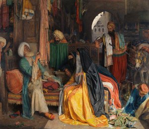Det tveksamma myntet, 1869. av John Frederick Lewis