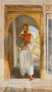 The Pipe Bearer, 1859 (penna, bläck, tvätt och krita) av John Frederick Lewis