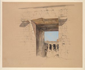 Templet i Edfu: Pylonens dörr av John Frederick Lewis