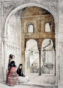 Fönster i Hall of Ambassadors, från Sketches and Drawings of the Alhambra, 1835 av John Frederick Lewis