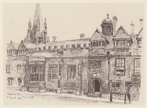 Brasenose College (litografi) av John Fulleylove