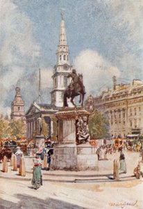 Charing Cross, med staty av Charles I och St. Martin-in-the-Fields av John Fulleylove