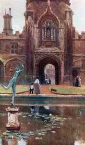 Christ Church College - Tom Quadrangle (färglitografi)