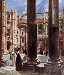 Clock Court, Hampton Court Palace, Richmond upon Thames, London (färg litho) av John Fulleylove