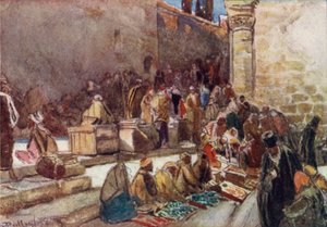 Ingången till förgården i Heliga gravens kyrka, Jerusalem av John Fulleylove