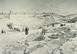 Jerusalem, med vägen från Betania, 1902. av John Fulleylove