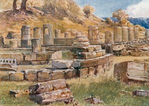 Olympia. Basen på Kronoskullen med resterna av Heras tempel och Philippeion av John Fulleylove