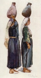 Studier av syriska bondekvinnor (färg litho) av John Fulleylove