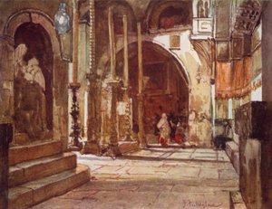 Smörjelsestenen, från korsfararkyrkans ambulatorium (färg litho) av John Fulleylove
